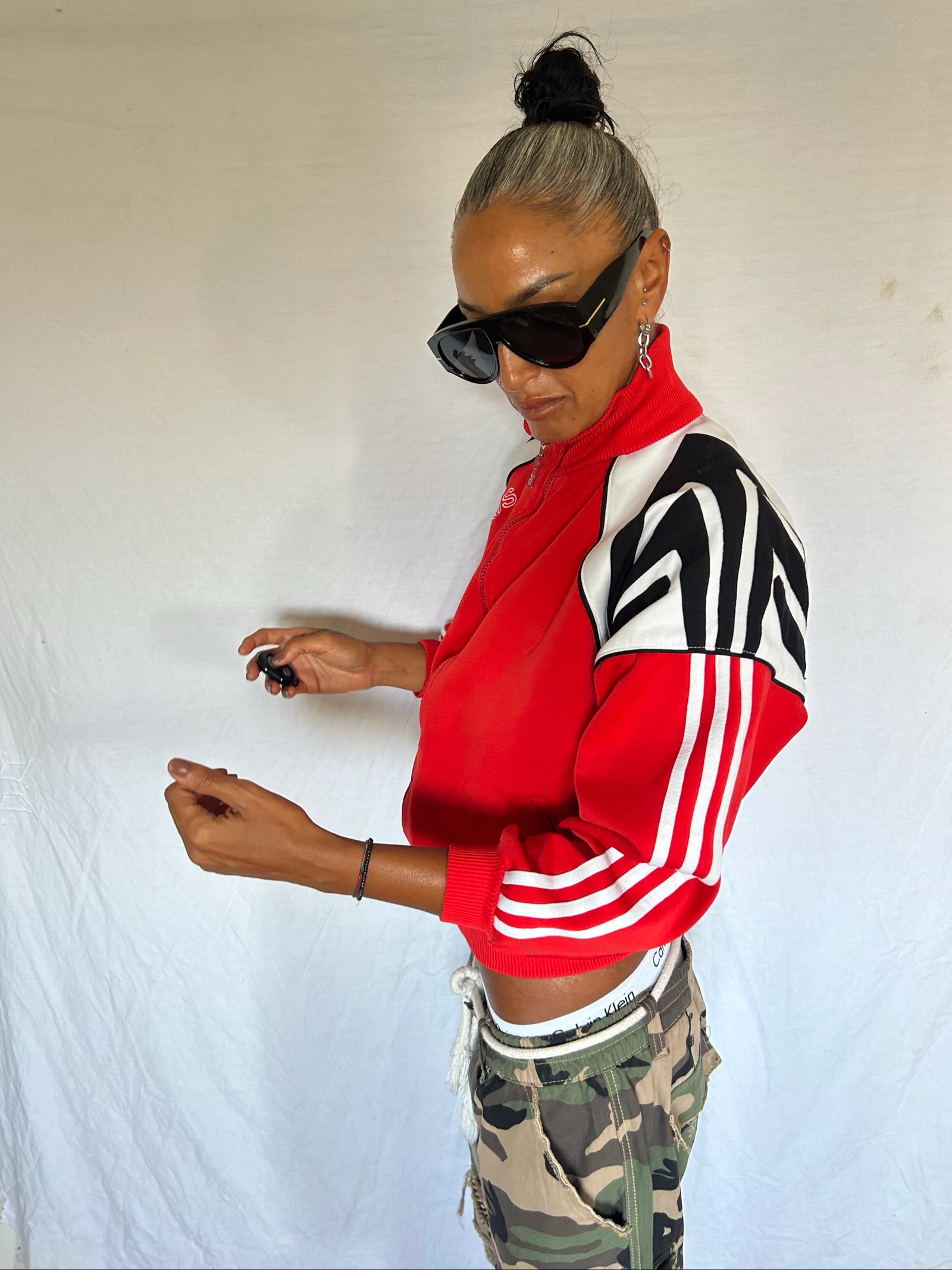 Chaqueta/chaleco - adidas / bordado - cuello alto / top - vintage - Y2K - oversize – photo 8